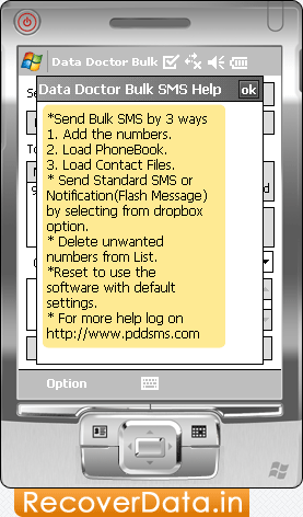 Bulk SMS for Pocket PC Screenshots