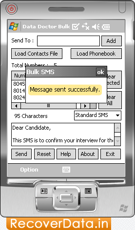 Bulk SMS for Pocket PC Screenshots