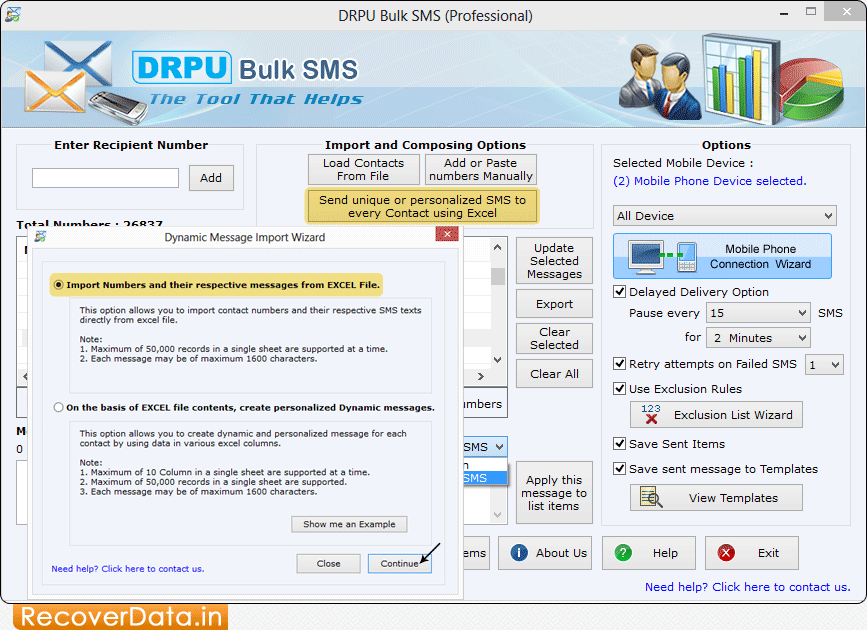 Bulk SMS Utility – Professional Screenshots