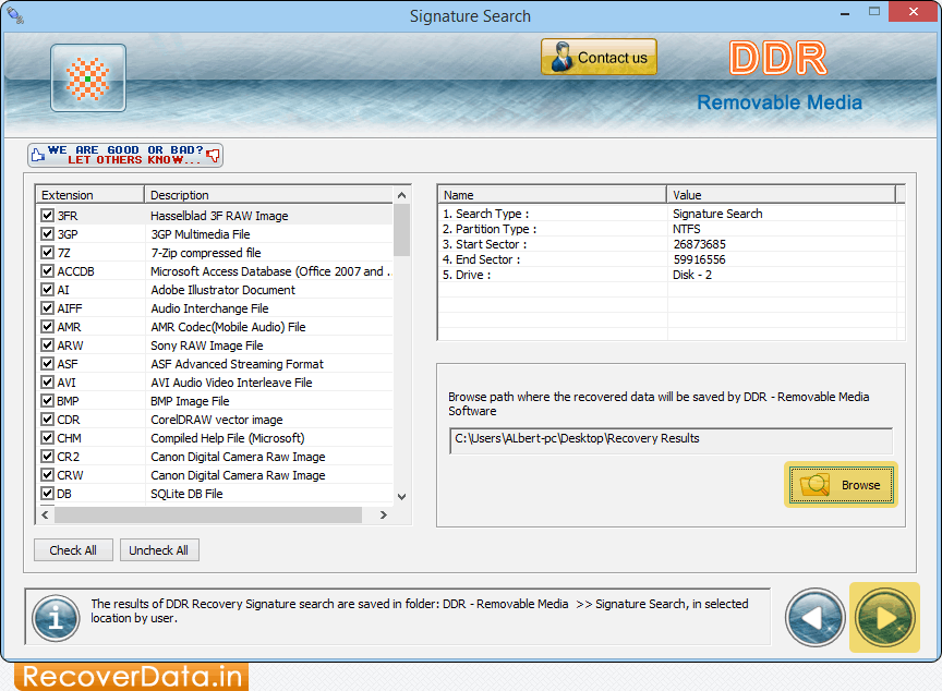 Removable Media Recovery Screenshot