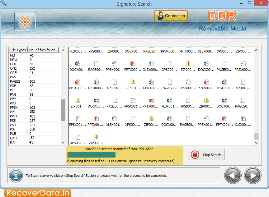 Removable Media Recovery utility recovers lost data from removable