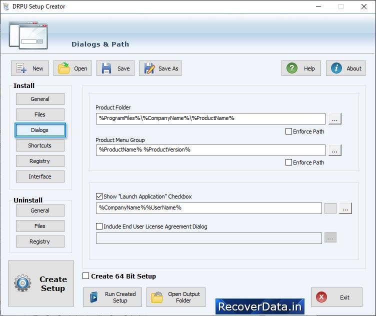 Browse Product Folder & Menu Group Setup Installer Software Screenshots