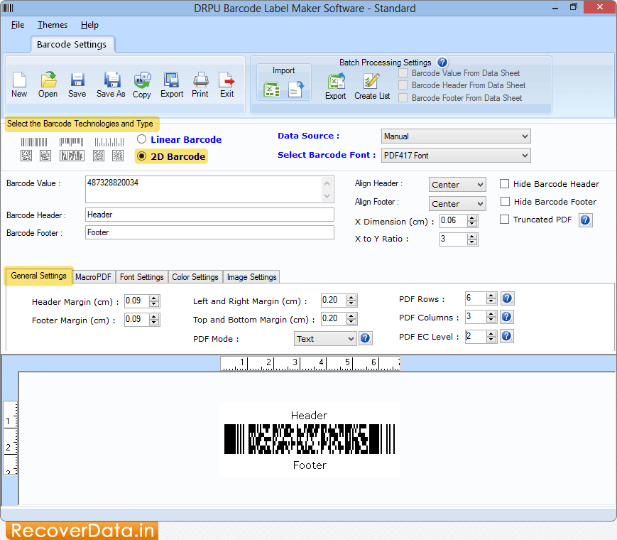 Screenshots of barcode label maker software shows how to create barcode