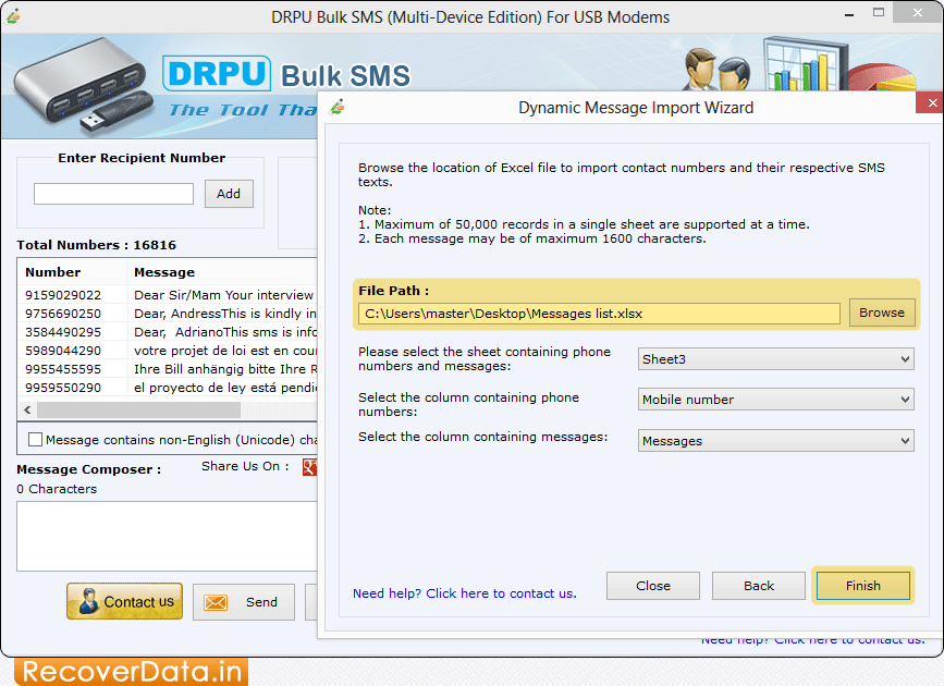 Bulk SMS-Multi USB Modem Screenshots