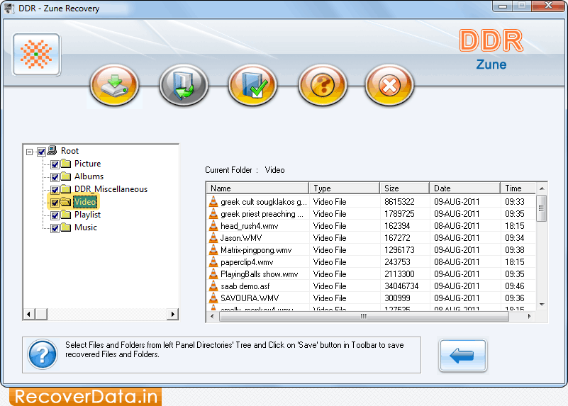 View recovered data iPod Recovery Screenshots